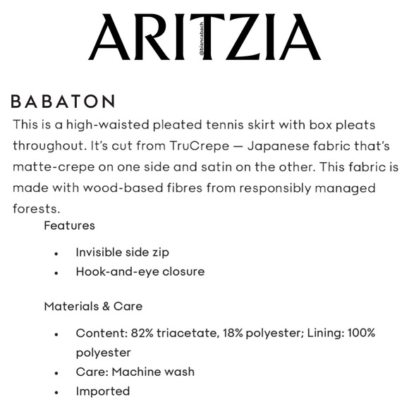 NWT • Aritzia Babaton Pleated Mini Skirt - Picture 2 of 7